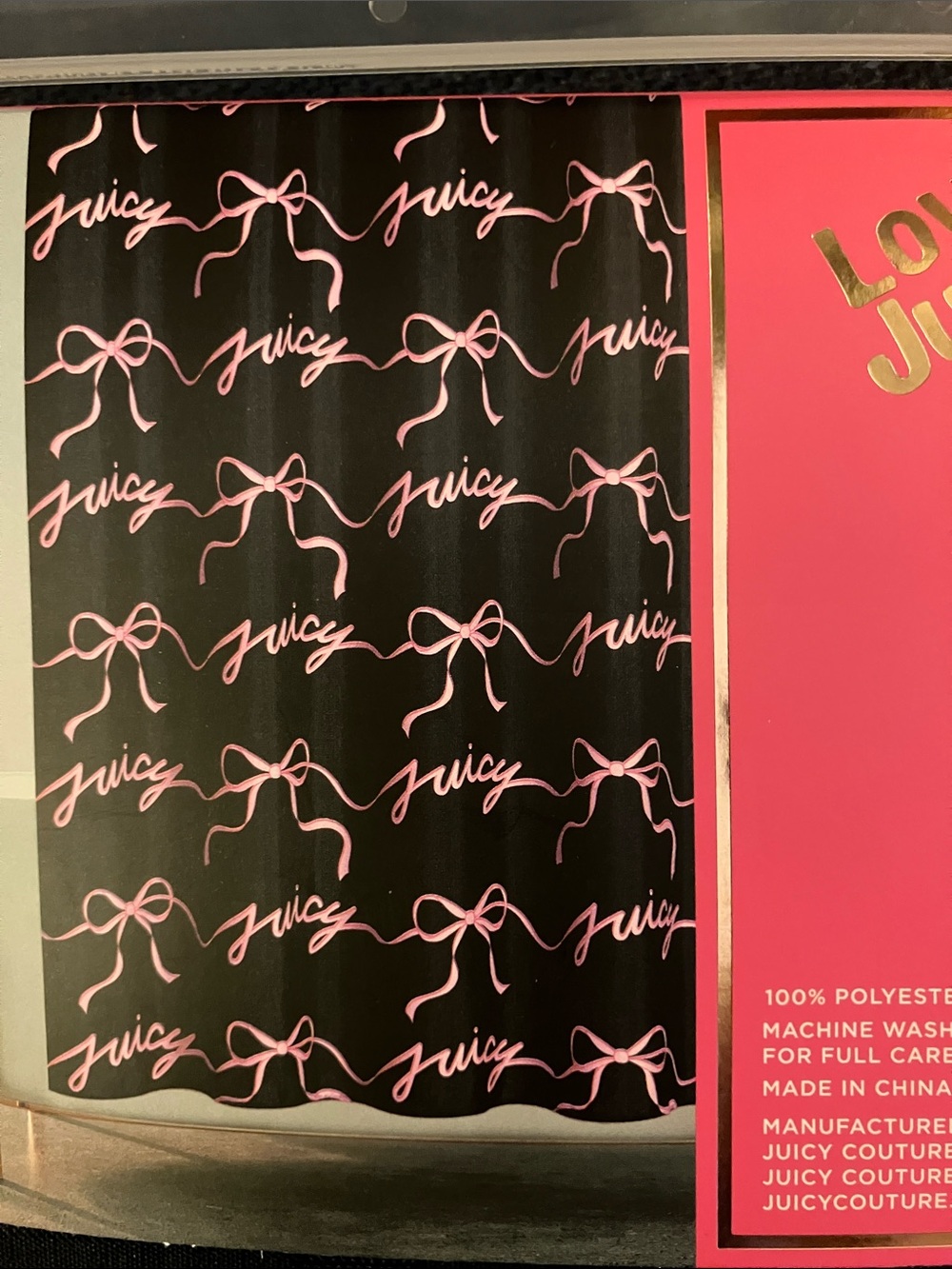 🎀Juicy Couture bows & logos shower curtain NWT